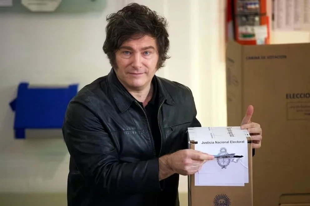 Votación de Javier Milei en UTN Belgrano el último domingo.
