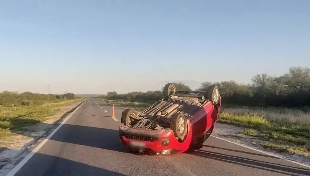 Se le cruzó un animal en la ruta y por esquivarlo volcó con su auto
