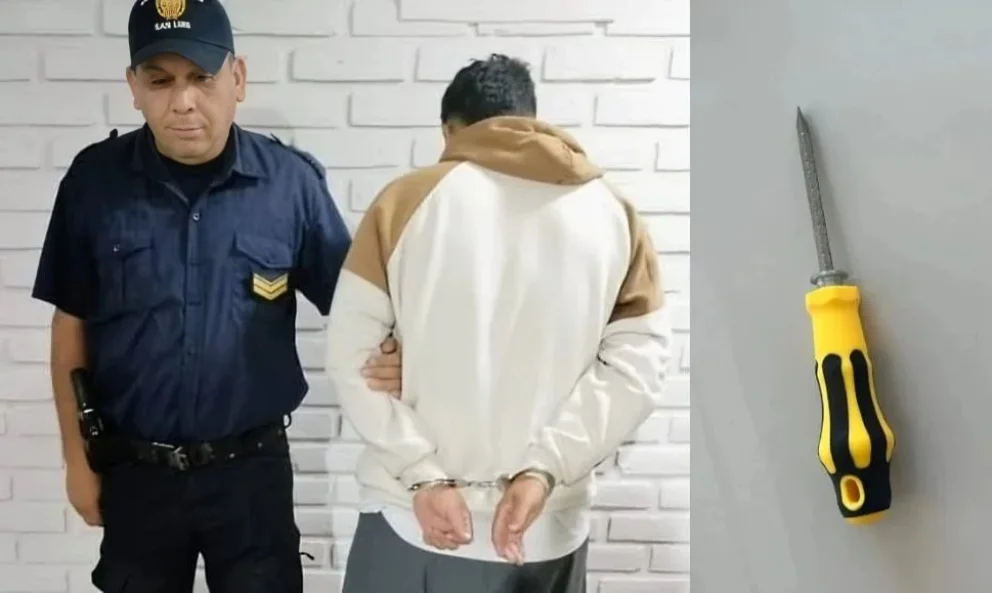 El joven de 24 años detenido la tarde del domingo. Amenazó con un destornillador a la madre de su hijo.
