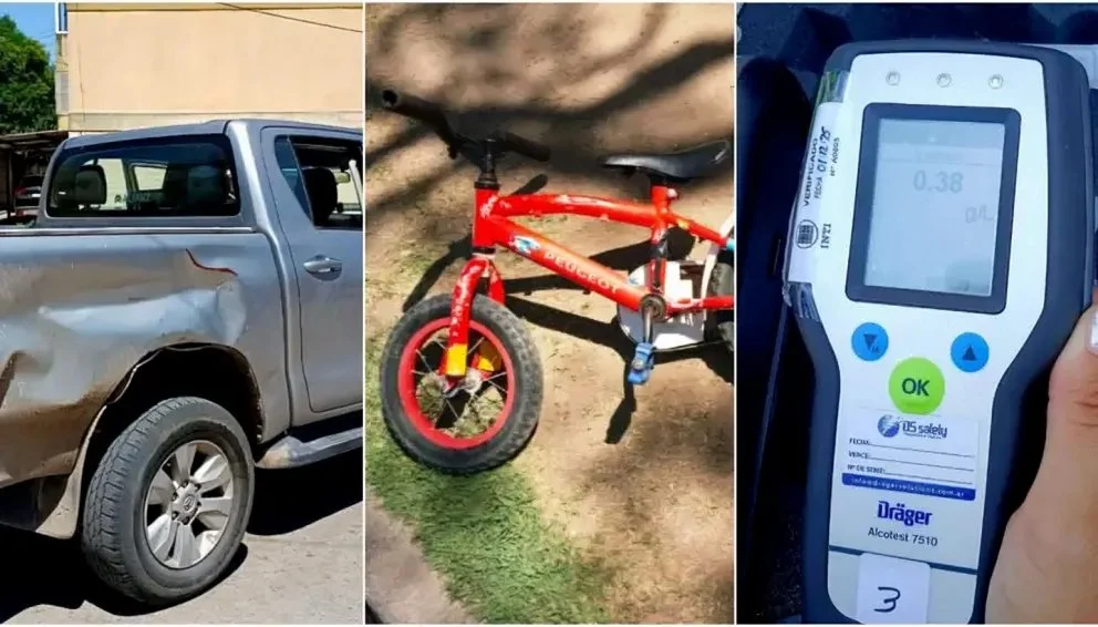 Chocó a un niño que andaba en bicicleta; tenía 0,38 de alcohol en sangre
