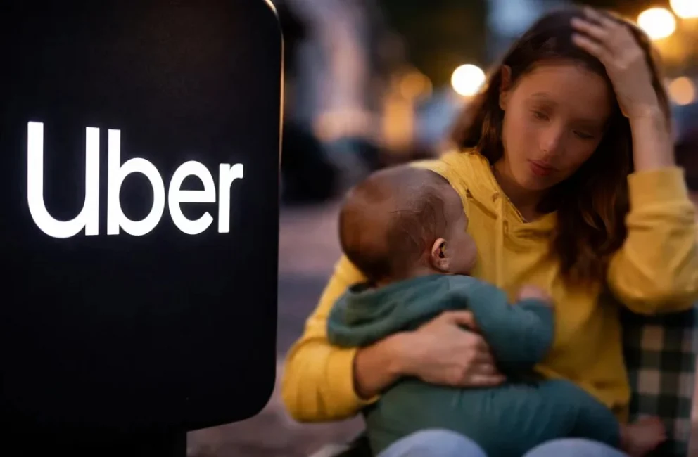 Conmoción por el relato de una joven: denunció que se descompuso en un Uber y se tiró del auto con un bebé
