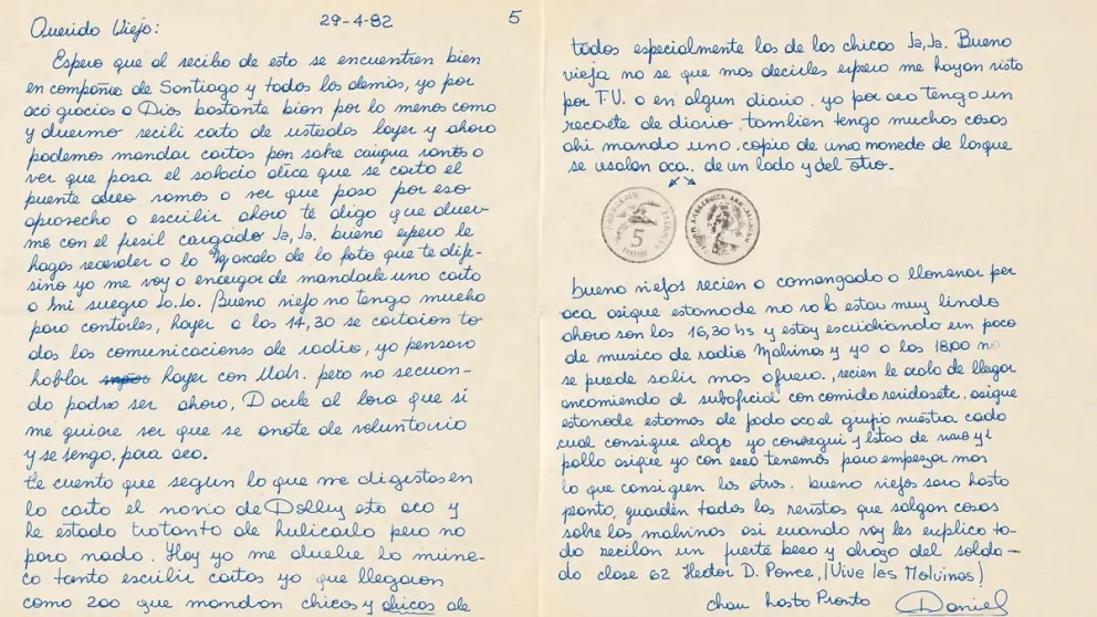 Ahora que logró suspender la subasta de una carta que escribió en Malvinas, el ex combatiente la espera en Villa Mercedes
