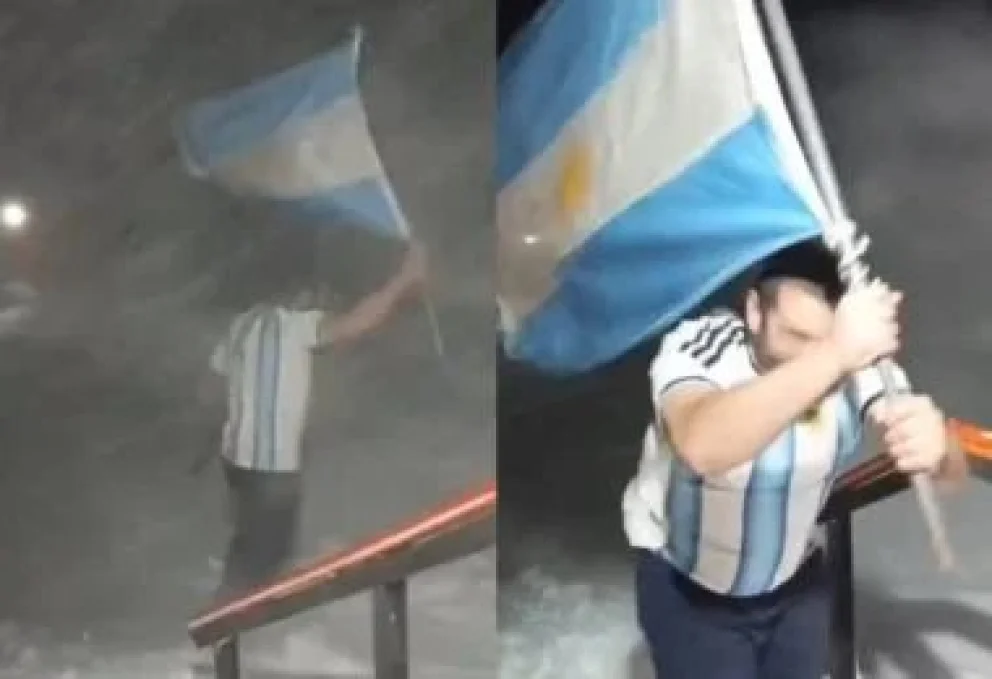 A 22 grados bajo cero, un puntano celebró en la Base Antártica Esperanza el triunfo de Argentina ante Inglaterra
