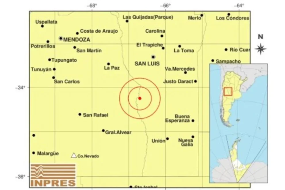Un sismo de magnitud 3,5 tuvo como epicentro a San Luis este martes
